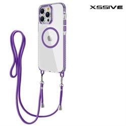 Xssive TPU Back Cover voor Magsafe met koord iPhone 12/12 Pro - Paars