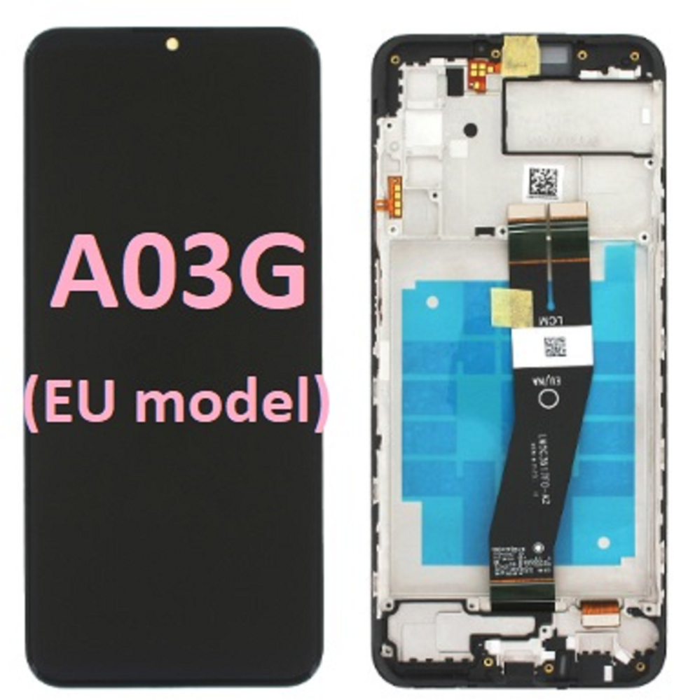 LCD Display Service Pack Galaxy A03 A035G (EU) with Frame GH81-21626A - Black
