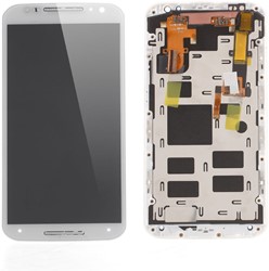 Moto X2 - LCD Display Complete with Frame - White
