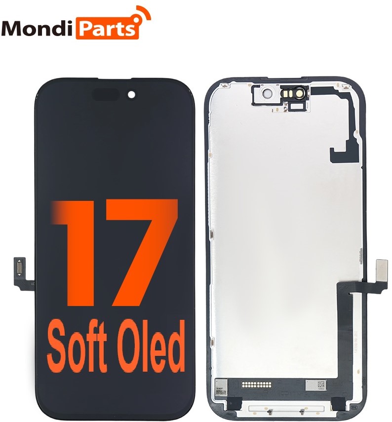 TELA IPHONE 17 SOFT OLED PREMIUM - DIAMONDS — frontal completo com touch