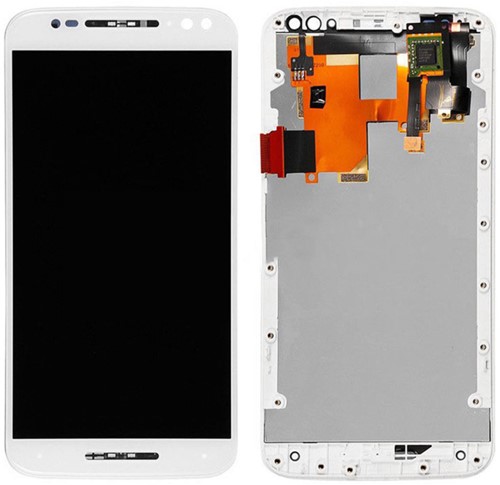 Moto X Style - LCD Display Compleet met Frame - Wit