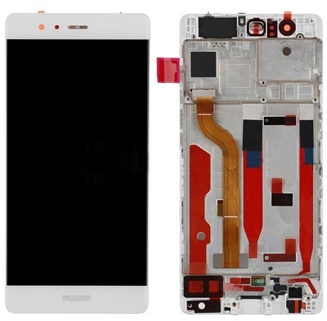 P9 Plus - LCD Display Compleet with Frame - Wit