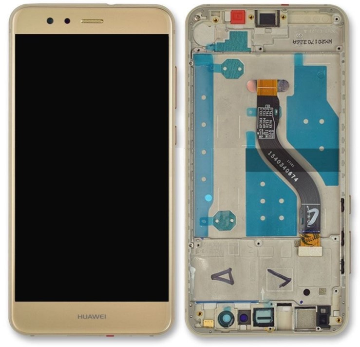 P10 Lite - LCD Display Compleet with Frame - Goud