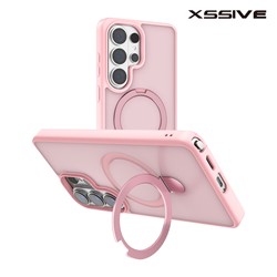 Xssive Back Case voor Magsafe Ronde Stand Galaxy S26 Plus - Pink