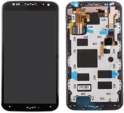 Moto X2 - LCD Display Complete with Frame - Black