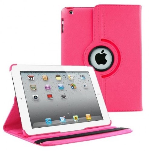 Rotatable Tablet Case Apple iPad 2/3/4 - Hot Pink