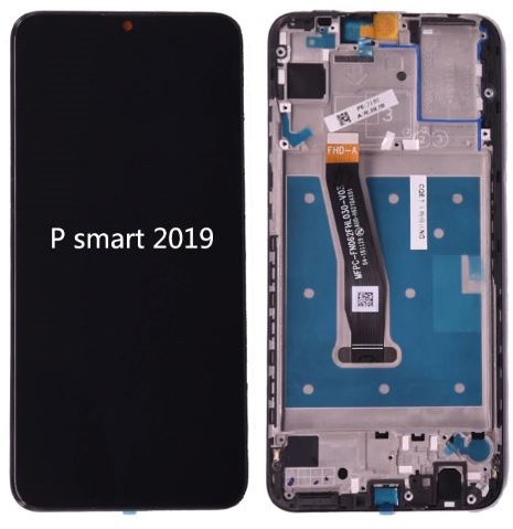 P Smart 2019 - LCD Complete with Frame ORG - Black
