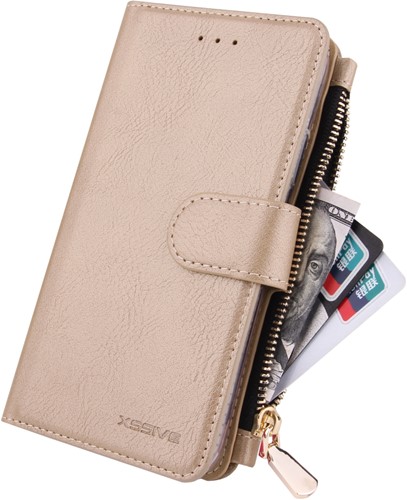 Xssive Wallet Zipper Book Case Apple iPhone 11 Pro Max - Goud