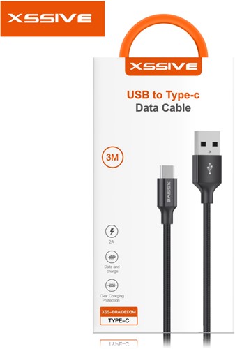 Xssive Braided USB Type-C Cable 3m