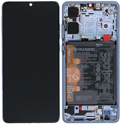 LCD Display Service Pack Huawei P30 - Breathing Crystal ( Zilver Blauw)