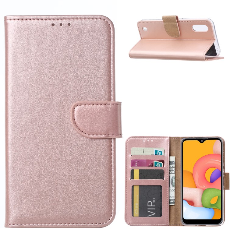 Book Case Samsung Galaxy A01 - Rose Goud