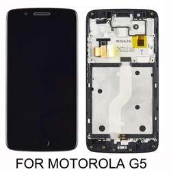 Moto G5 - LCD Display Complete with Frame - Black