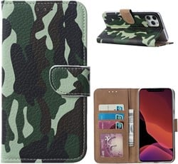 Book Case Apple iPhone 11 Pro Max - Camouflage Groen