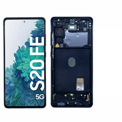LCD Display Service Pack Galaxy S20FE G780 GH82-24220A with Frame - Blue (Black)