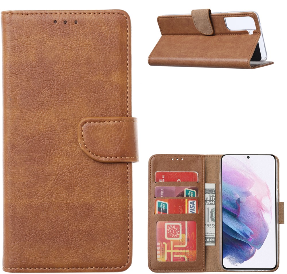 Book Case Samsung Galaxy S21 - Licht Bruin