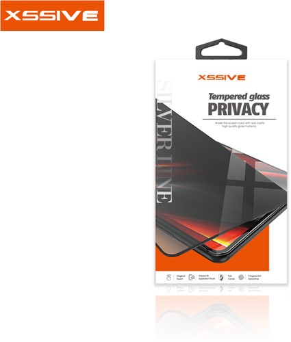 Xssive SilverLine Privacy Tempered Glass iPhone 12 Mini - Zwart