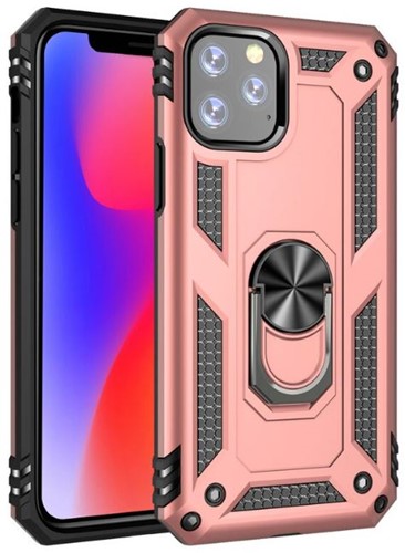 Anti Shock Back Case with Magnetic Ringholder iPhone 12 Pro Max - Rose Goud