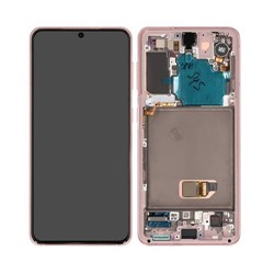 LCD Display Service Pack Galaxy S21 G991 GH82-24716D (with Camera) - Pink