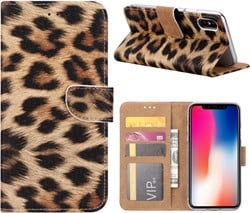 Book Case Apple iPhone X/XS - Luipaard