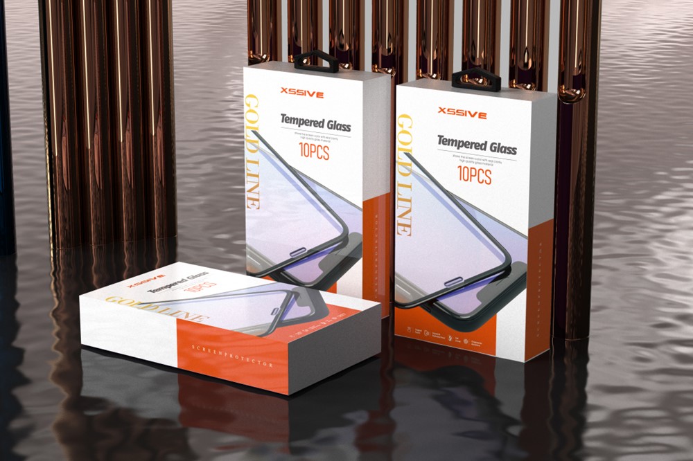 Xssive 10-Pack GoldLine Tempered Glass iPhone 12 Mini - Zwart