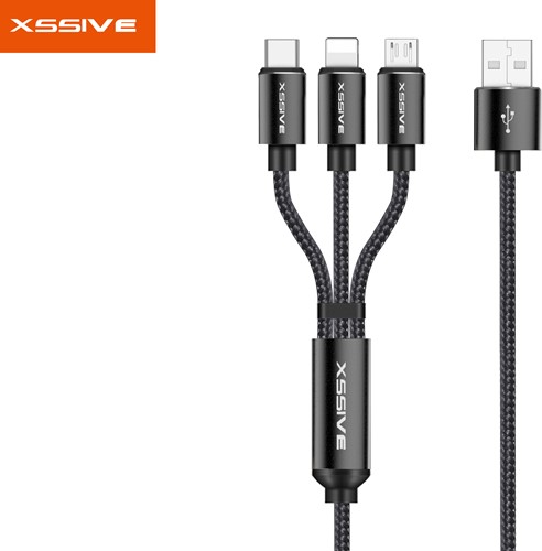 Xssive Braided Multi Cable 3in1 USB XSS-BRAIDED3IN1N