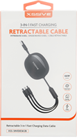 Xssive 3in1 Retractable Fast Charging Cable XSS-3IN1DESK2B - Zwart-2