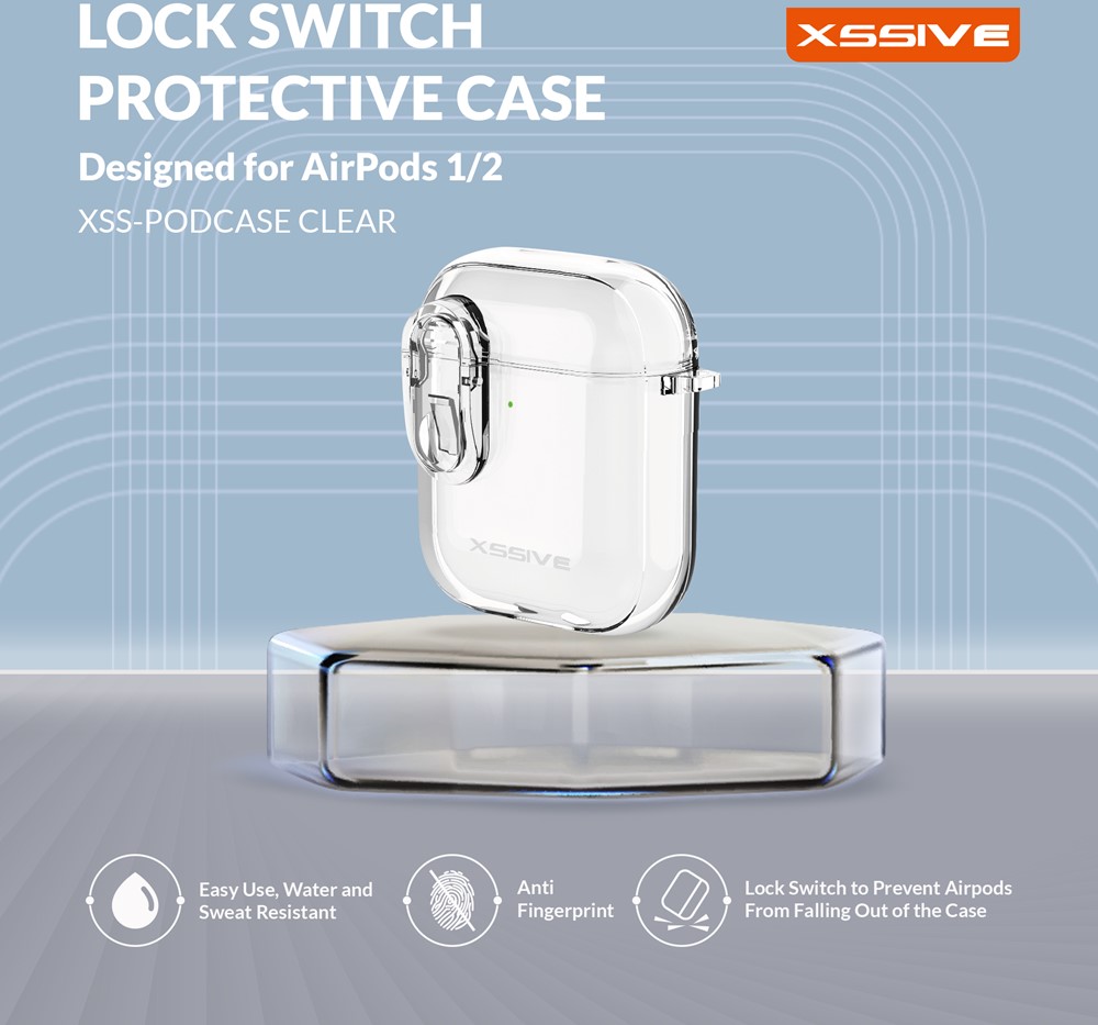 Xssive Protective Case for AirPods 1/2 XSS-PODCASE- Clear-2