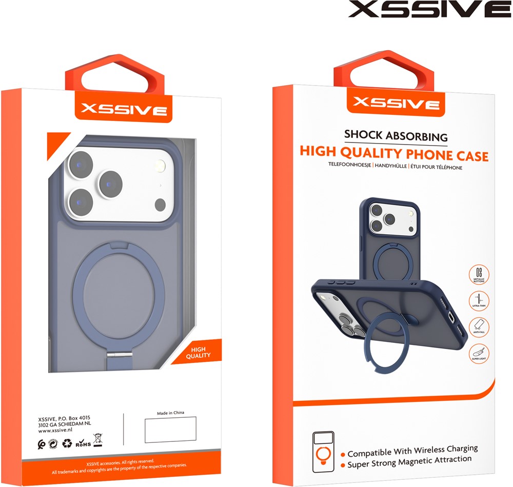 Xssive Back Case for Magsafe Ronde Stand iPhone 17 Air - Blue-3