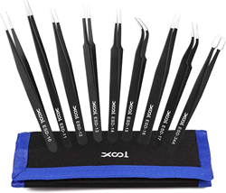 9Pcs ESD Stainless Steel Precision Repair Tools Kit Anti Static for Electronics