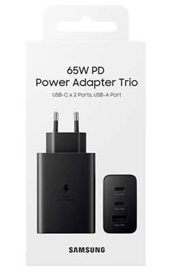 Samsung 65W Power Adapter Trio EP-T6530NBEGEU - Zwart