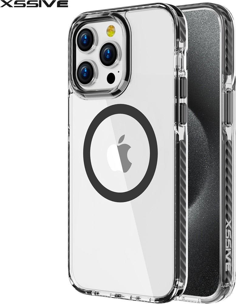Xssive TPU Back Cover for Magsafe iPhone 15 Plus - Black Bumper