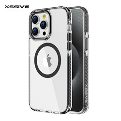 Xssive TPU Back Cover for Magsafe iPhone 15 Plus - Black Bumper