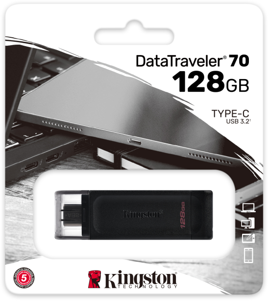 Kingston DaKingston DataTraveler 70 USB Stick - 128GB (Type-C)