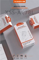 Xssive 20W PD GAN Fast Charger with Retractable 8-Pin Cable XSS-AC78L-3