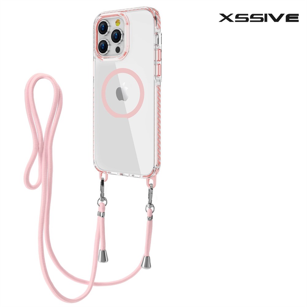 Xssive TPU Back Cover voor Magsafe met koord iPhone 12 Pro Max - Pink