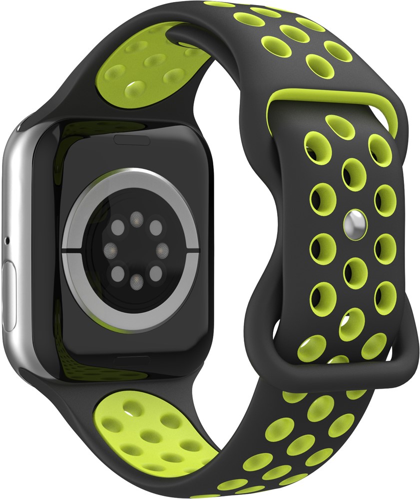 Xssive Honeycomb Silicone Watch Strap for Apple Watch 38/40/41/42mm - Black/Green