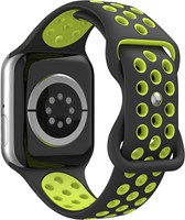 Xssive Honeycomb Silicone Watch Strap for Apple Watch 38/40/41/42mm - Black/Green