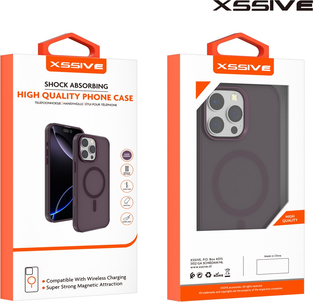 Xssive Back Case Color Clear Serie for Magsafe iPhone 16e/17e - Burgundy-3