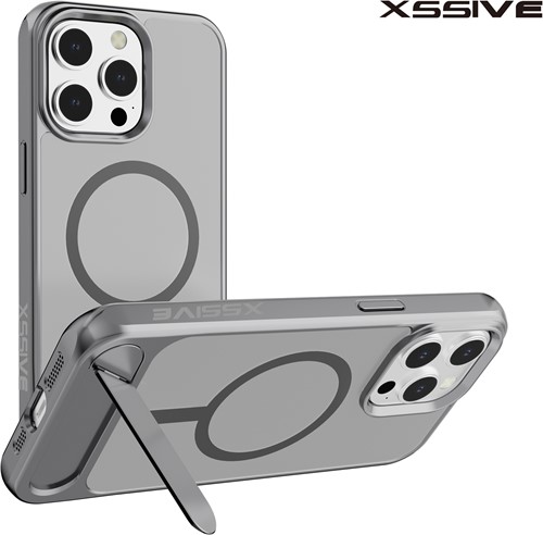 Xssive Back Case geschikt voor Magsafe with STAND2 iPhone 13 Pro Max - Grijs