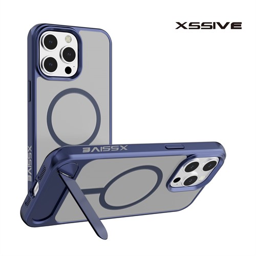Xssive Back Case voor Magsafe with STAND2 iPhone 13 Pro Max - Blauw