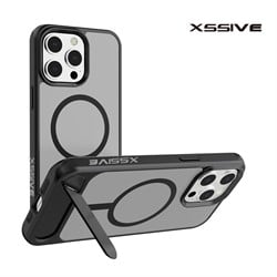 Xssive Back Case voor Magsafe with STAND2 iPhone 12/12 Pro - Zwart