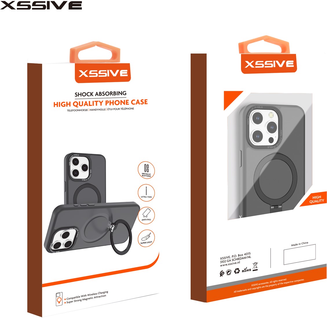 Xssive Back Case voor Magsafe Ronde Stand Galaxy S25 Ultra - Zwart ...