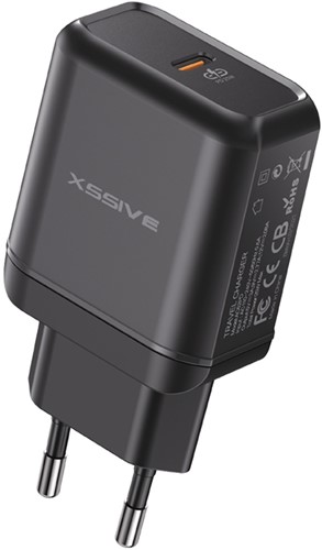 Xssive PD 25W AC62PD with C-C Cable - Zwart