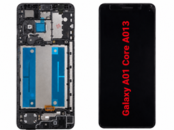 LCD Display Service Pack Galaxy A01 Core A013 with Frame GH82-23392A - Zwart