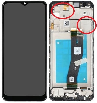 LCD Display Service Pack Galaxy A02s A025 (EU) with Frame GH81-20181A - Zwart
