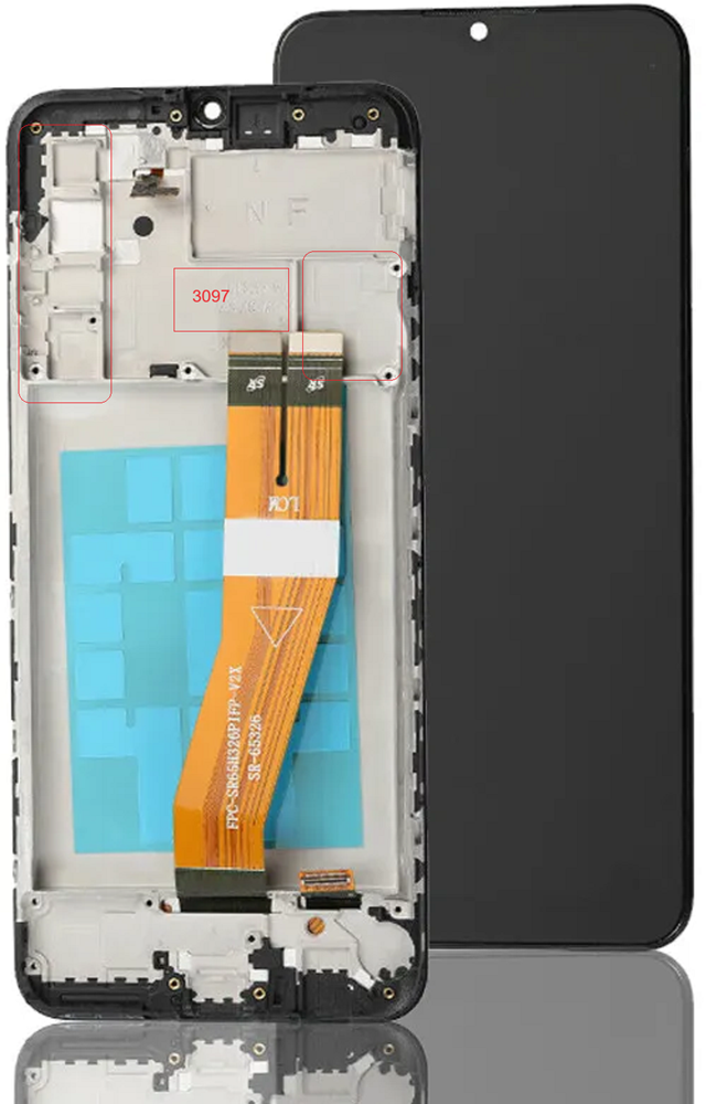 LCD Display Galaxy A02s A025 (US) with Frame New/ORG - Black-2