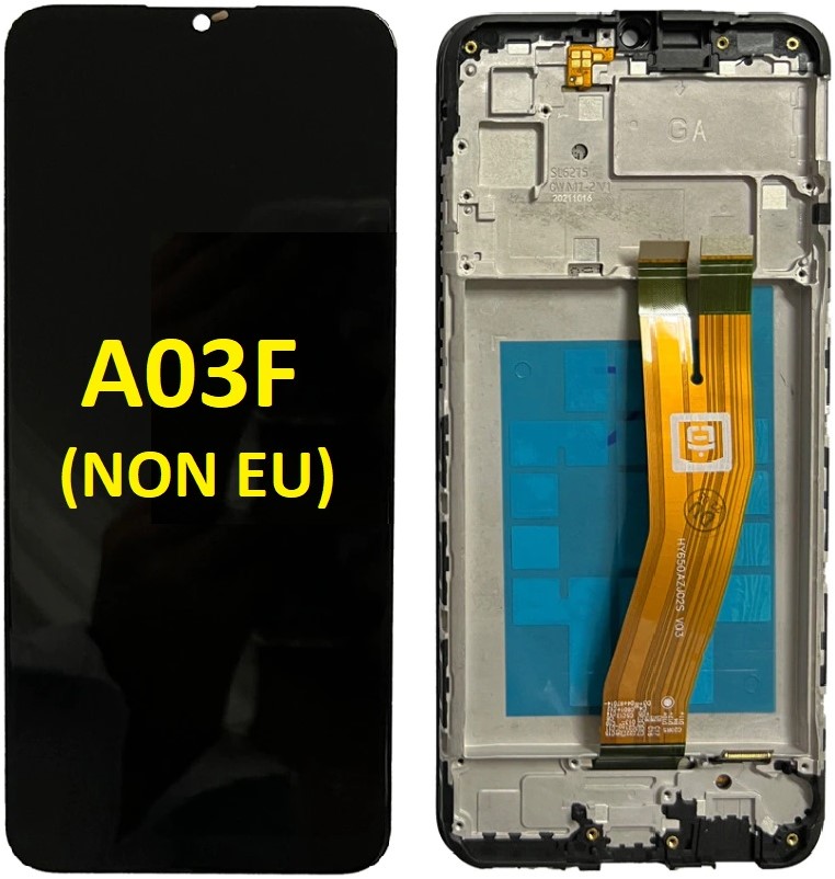 LCD Display Service Pack Galaxy A03 A035F (NON EU) with Frame GH81-21625A - Zwart