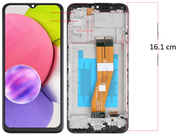 LCD Display Galaxy A03s A037F (NON EU) with Frame New/ORG