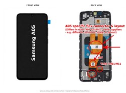 LCD Display Service Pack Galaxy A05 A055G with Frame GH81-24189A - Zwart