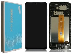LCD Display Service Pack Galaxy A12 A125 (2020) with Frame GH82-24491A - Zwart